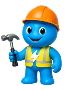 Maskot energobox stavitel